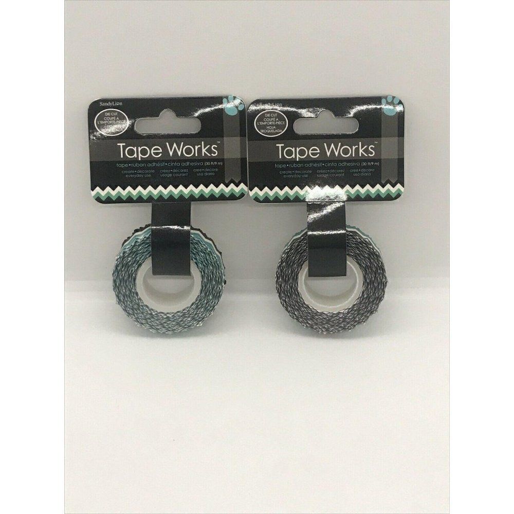 *Tape Works Ricrac Teal White Brown Die Cut Creative Scrapbook